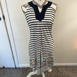 Tommy Bahama navy‎ striped sleeveless dress size XS